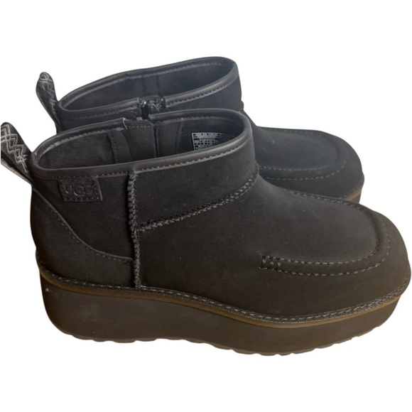 UGG Women’s Platform Suede Ankle Boots Black Size 7.5 – Chunky Lug Sole, New - Picture 7 of 10
